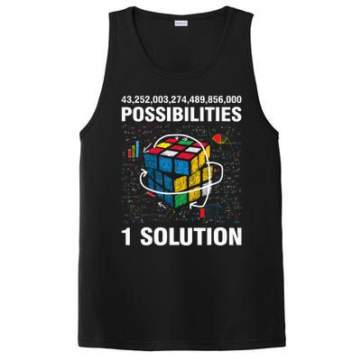 Funny Speed Cubing One Solution Math Lovers Girls PosiCharge Competitor Tank