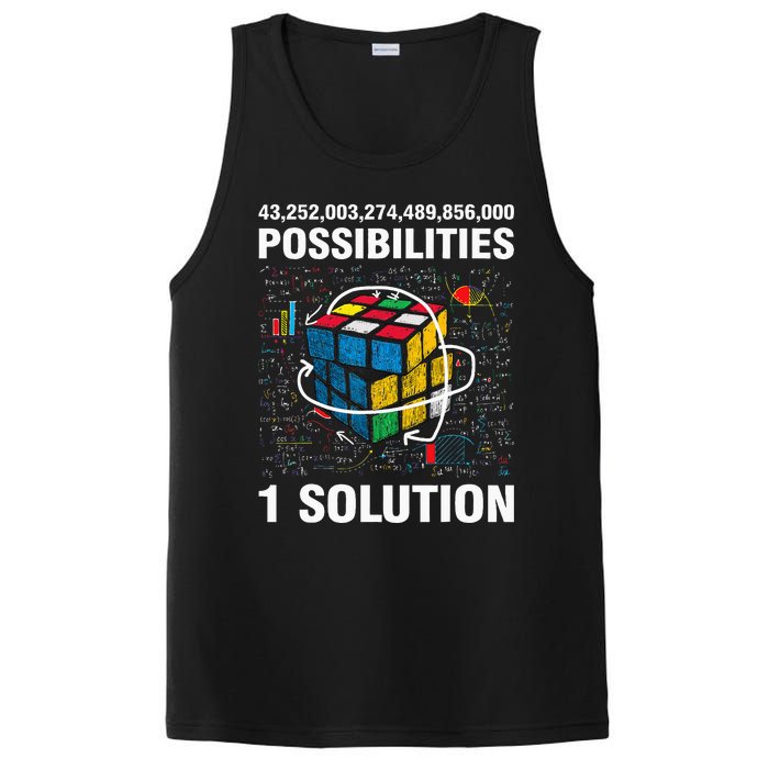 Funny Speed Cubing One Solution Math Lovers Girls PosiCharge Competitor Tank