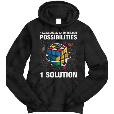 Funny Speed Cubing One Solution Math Lovers Girls Tie Dye Hoodie