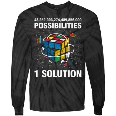 Funny Speed Cubing One Solution Math Lovers Girls Tie-Dye Long Sleeve Shirt