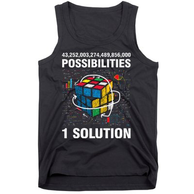 Funny Speed Cubing One Solution Math Lovers Girls Tank Top