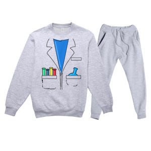 Funny Scientist Costume Nerd Chemistry Halloween Science Teacher Premium Crewneck Sweatsuit Set