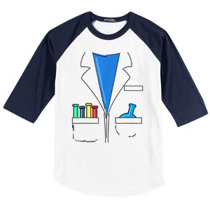 Funny Scientist Costume Nerd Chemistry Halloween Science Teacher Baseball Sleeve Shirt