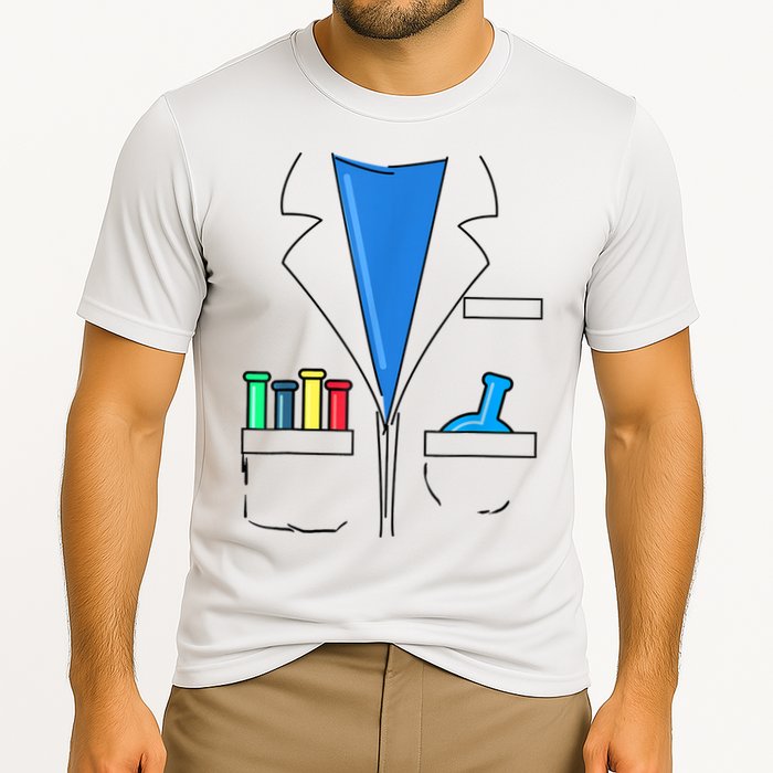 Funny Scientist Costume Nerd Chemistry Halloween Science Teacher Cooling Performance Crew T-Shirt