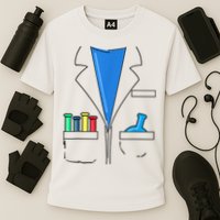 Funny Scientist Costume Nerd Chemistry Halloween Science Teacher Cooling Performance Crew T-Shirt