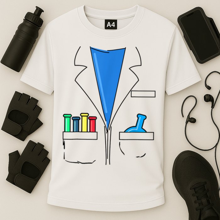 Funny Scientist Costume Nerd Chemistry Halloween Science Teacher Cooling Performance Crew T-Shirt