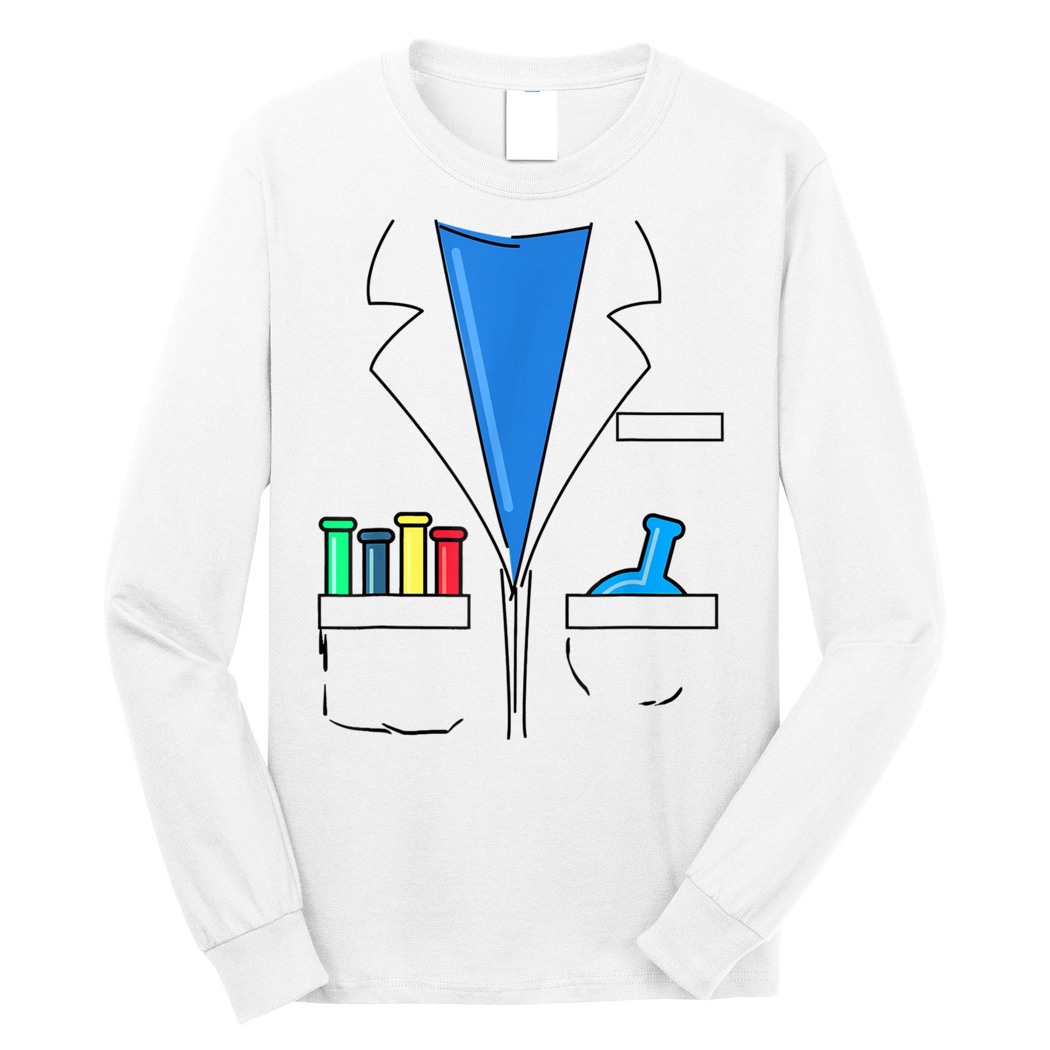 Funny Scientist Costume Nerd Chemistry Halloween Science Teacher Long Sleeve Shirt