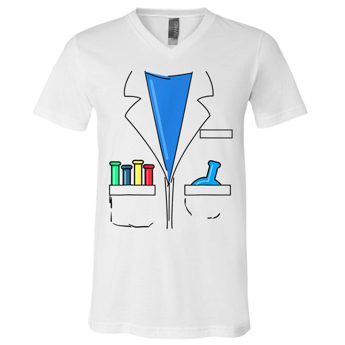 Funny Scientist Costume Nerd Chemistry Halloween Science Teacher V-Neck T-Shirt