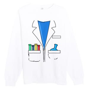 Funny Scientist Costume Nerd Chemistry Halloween Science Teacher Premium Crewneck Sweatshirt