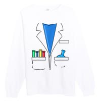 Funny Scientist Costume Nerd Chemistry Halloween Science Teacher Premium Crewneck Sweatshirt