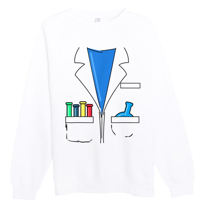 Funny Scientist Costume Nerd Chemistry Halloween Science Teacher Premium Crewneck Sweatshirt