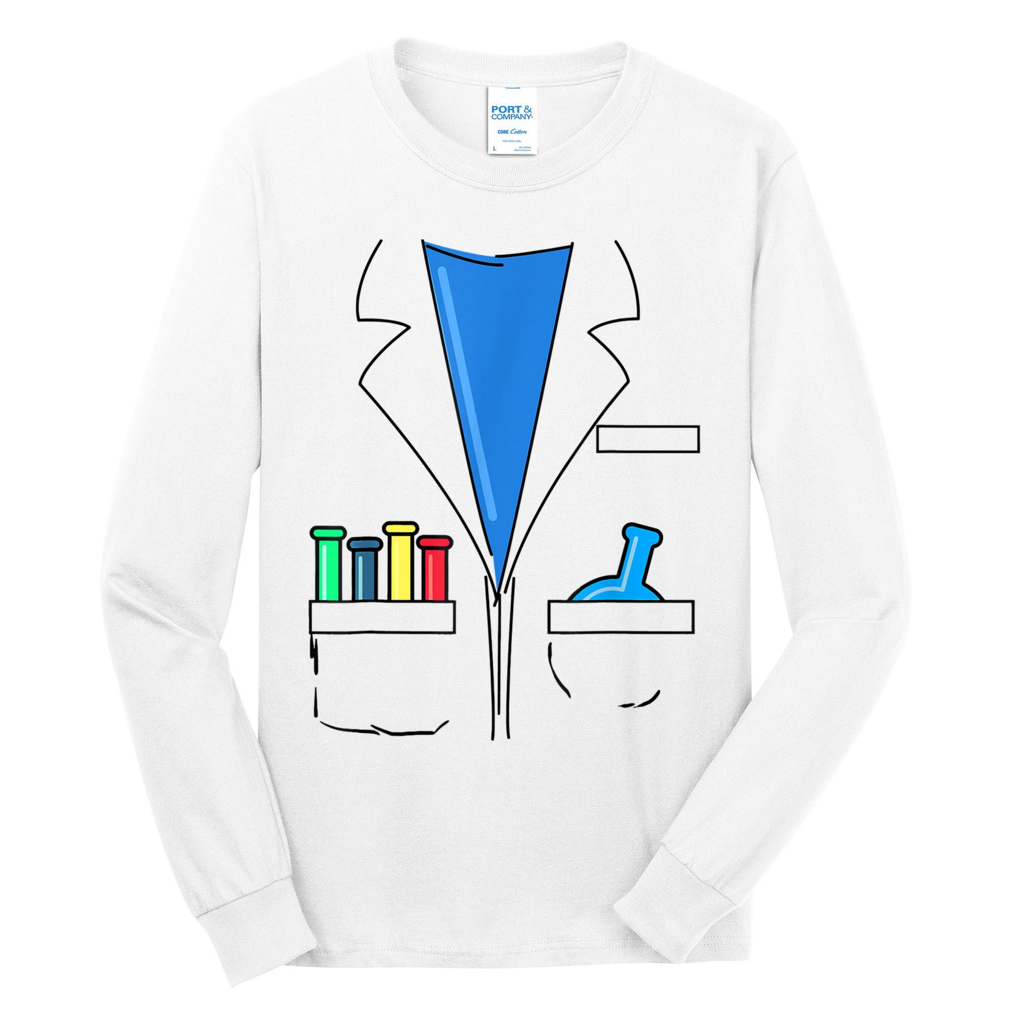 Funny Scientist Costume Nerd Chemistry Halloween Science Teacher Tall Long Sleeve T-Shirt