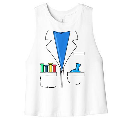 Funny Scientist Costume Nerd Chemistry Halloween Science Teacher Women's Racerback Cropped Tank