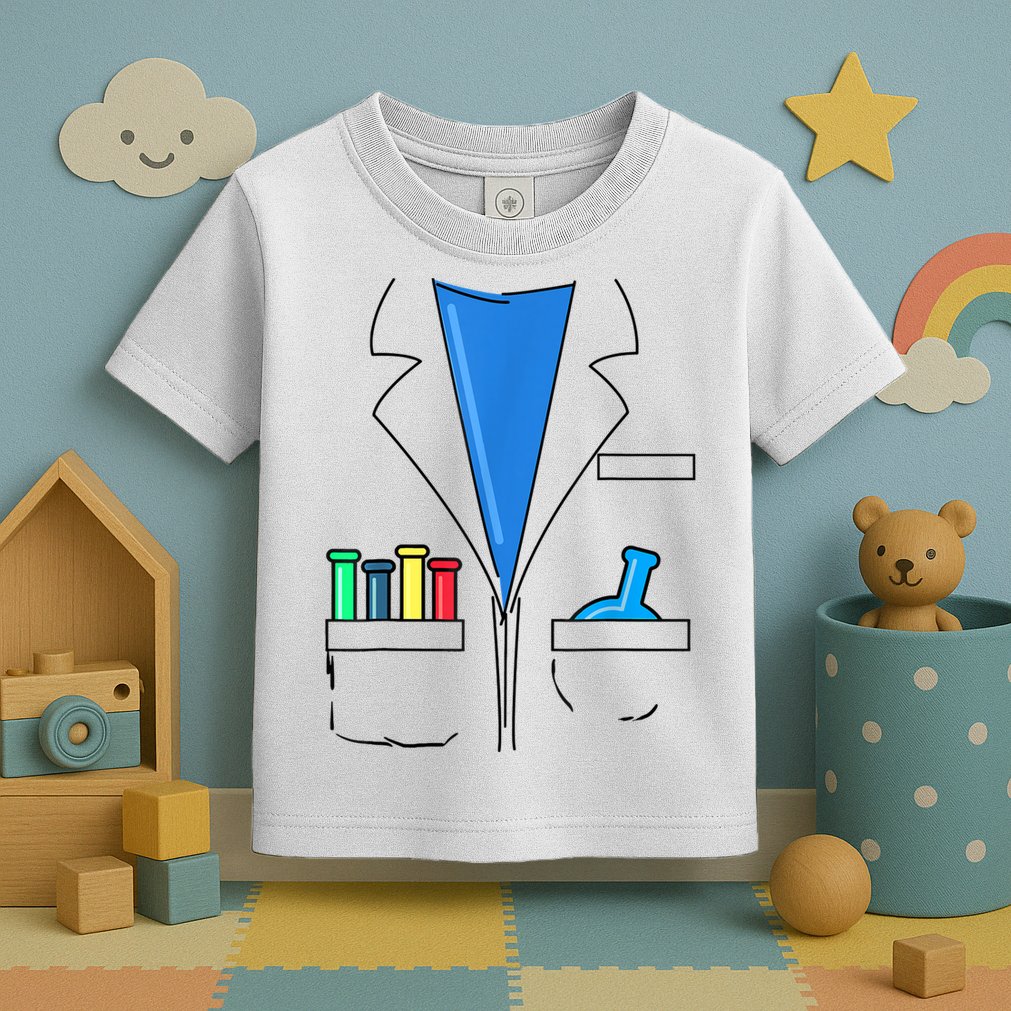 Funny Scientist Costume Nerd Chemistry Halloween Science Teacher Toddler T-Shirt