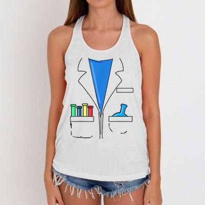 Funny Scientist Costume Nerd Chemistry Halloween Science Teacher Women's Knotted Racerback Tank