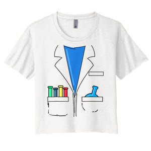 Funny Scientist Costume Nerd Chemistry Halloween Science Teacher Women's Crop Top Tee