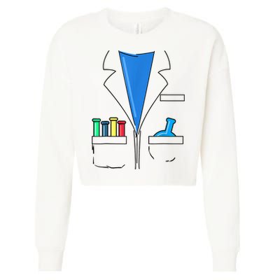 Funny Scientist Costume Nerd Chemistry Halloween Science Teacher Cropped Pullover Crew