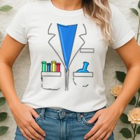 Funny Scientist Costume Nerd Chemistry Halloween Science Teacher Womens T-Shirt