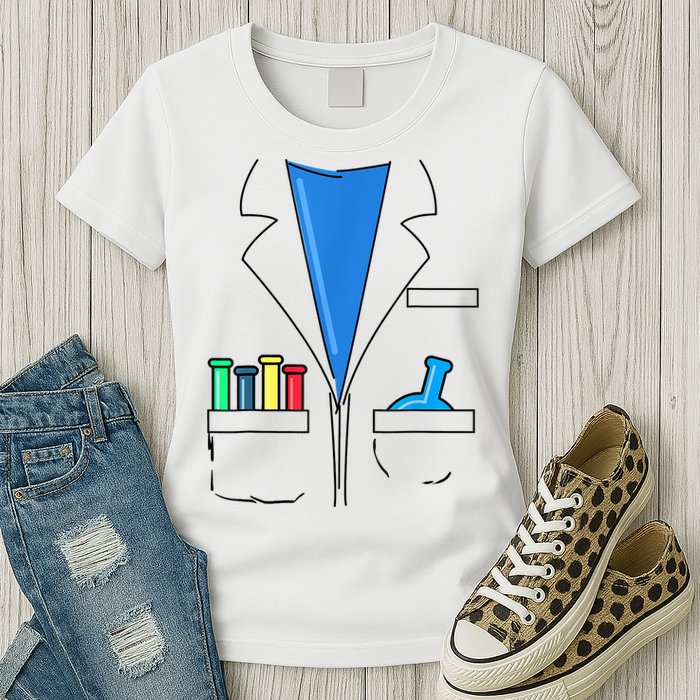 Funny Scientist Costume Nerd Chemistry Halloween Science Teacher Womens T-Shirt