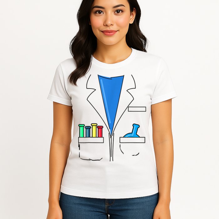 Funny Scientist Costume Nerd Chemistry Halloween Science Teacher Womens T-Shirt