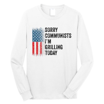 Funny Sorry Communists IM Grilling Today Vintage Long Sleeve Shirt