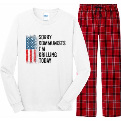 Funny Sorry Communists IM Grilling Today Vintage Long Sleeve Pajama Set