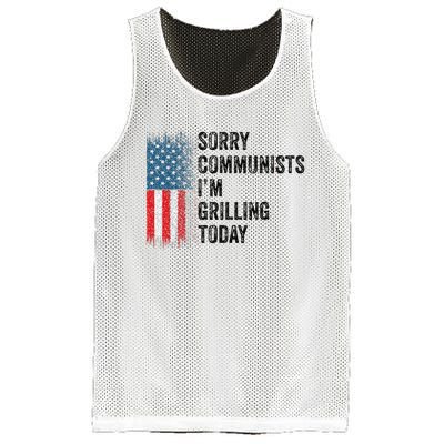 Funny Sorry Communists IM Grilling Today Vintage Mesh Reversible Basketball Jersey Tank