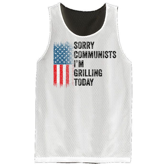 Funny Sorry Communists IM Grilling Today Vintage Mesh Reversible Basketball Jersey Tank