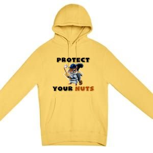 Funny Squirrel Catcher Protect Your Nuts Baseball Gift Premium Pullover Hoodie