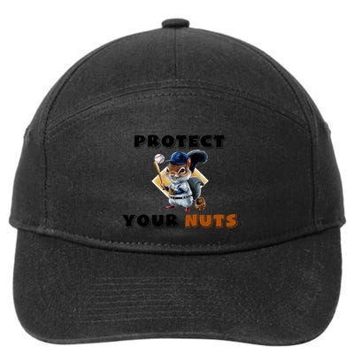 Funny Squirrel Catcher Protect Your Nuts Baseball Gift 7-Panel Snapback Hat