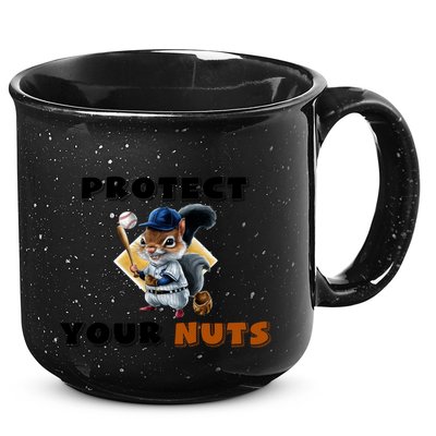 Funny Squirrel Catcher Protect Your Nuts Baseball Gift 15oz Campfire Ceramic Mug
