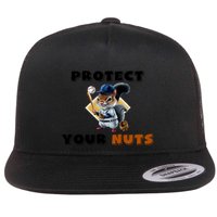 Funny Squirrel Catcher Protect Your Nuts Baseball Gift Flat Bill Trucker Hat