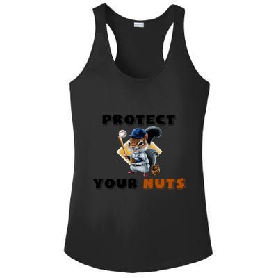 Funny Squirrel Catcher Protect Your Nuts Baseball Gift Ladies PosiCharge Competitor Racerback Tank