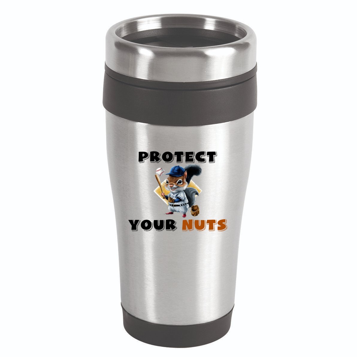 Funny Squirrel Catcher Protect Your Nuts Baseball Gift 16oz Travel Tumbler