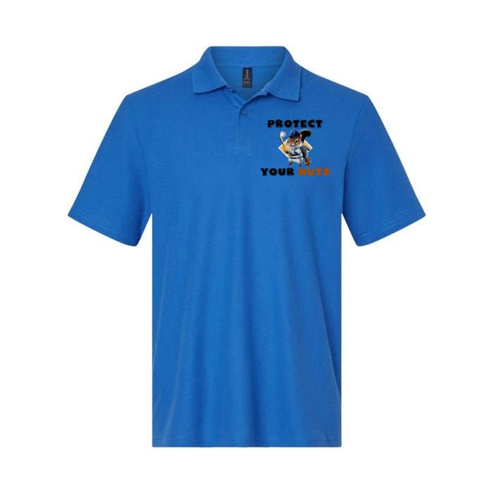 Funny Squirrel Catcher Protect Your Nuts Baseball Gift Softstyle Adult Sport Polo