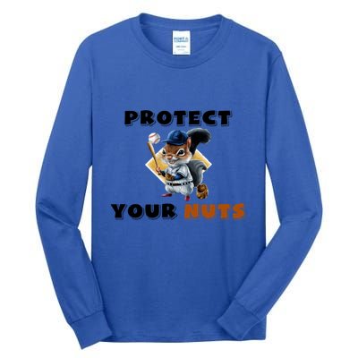 Funny Squirrel Catcher Protect Your Nuts Baseball Gift Tall Long Sleeve T-Shirt
