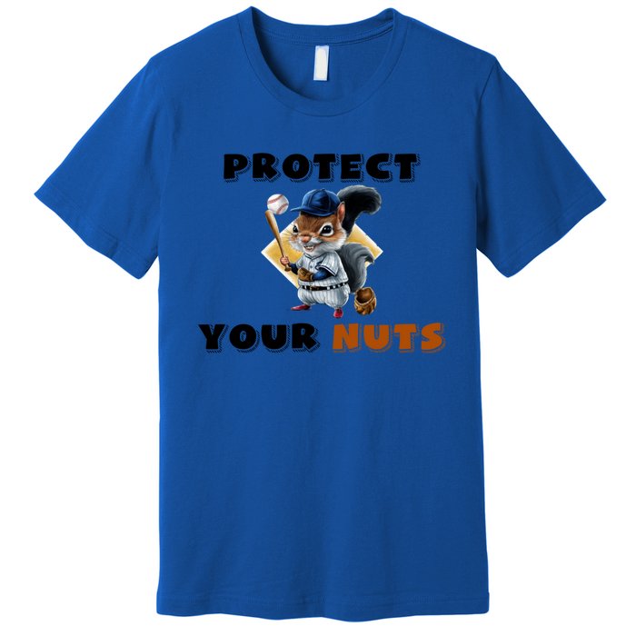 Funny Squirrel Catcher Protect Your Nuts Baseball Gift Premium T-Shirt