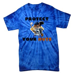 Funny Squirrel Catcher Protect Your Nuts Baseball Gift Tie-Dye T-Shirt