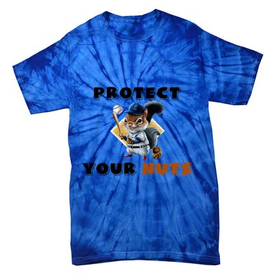 Funny Squirrel Catcher Protect Your Nuts Baseball Gift Tie-Dye T-Shirt
