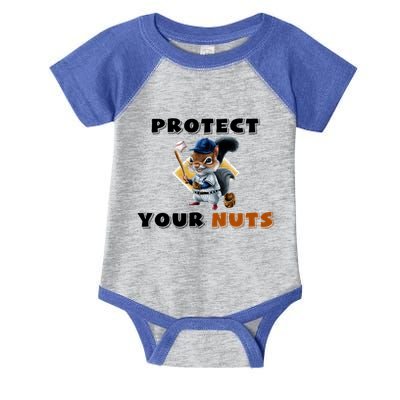 Funny Squirrel Catcher Protect Your Nuts Baseball Gift Infant Baby Jersey Bodysuit