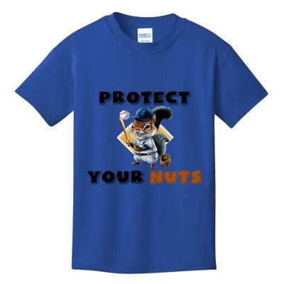 Funny Squirrel Catcher Protect Your Nuts Baseball Gift Kids T-Shirt