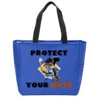 Funny Squirrel Catcher Protect Your Nuts Baseball Gift Zip Tote Bag