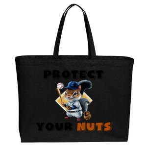 Funny Squirrel Catcher Protect Your Nuts Baseball Gift Cotton Canvas Jumbo Tote