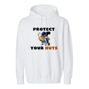 Funny Squirrel Catcher Protect Your Nuts Baseball Gift Garment-Dyed Fleece Hoodie