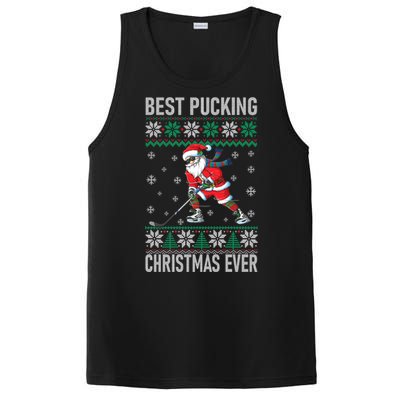 Funny Santa Claus Christmas Ice Hockey Ugly Sweater Meaningful Gift PosiCharge Competitor Tank