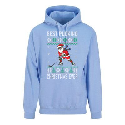 Funny Santa Claus Christmas Ice Hockey Ugly Sweater Meaningful Gift Unisex Surf Hoodie