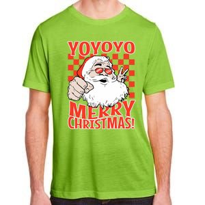 Funny Santa Christmas Holiday Spirit Yo Yo Yo Design Adult ChromaSoft Performance T-Shirt