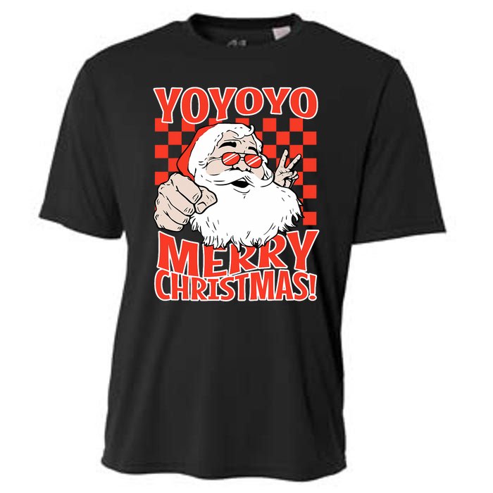 Funny Santa Christmas Holiday Spirit Yo Yo Yo Design Cooling Performance Crew T-Shirt