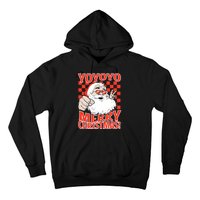 Funny Santa Christmas Holiday Spirit Yo Yo Yo Design Hoodie