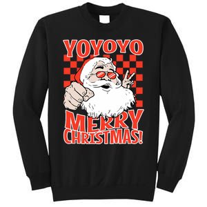 Funny Santa Christmas Holiday Spirit Yo Yo Yo Design Sweatshirt